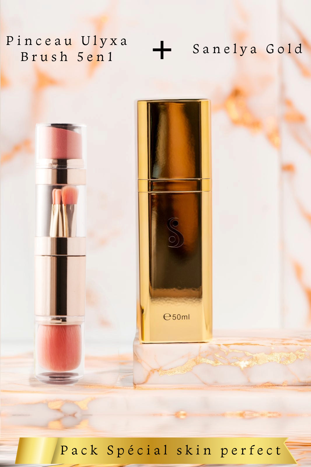 Pack especial piel perfecta | Crema Sanelya Gold + Brocha Ulyxa |